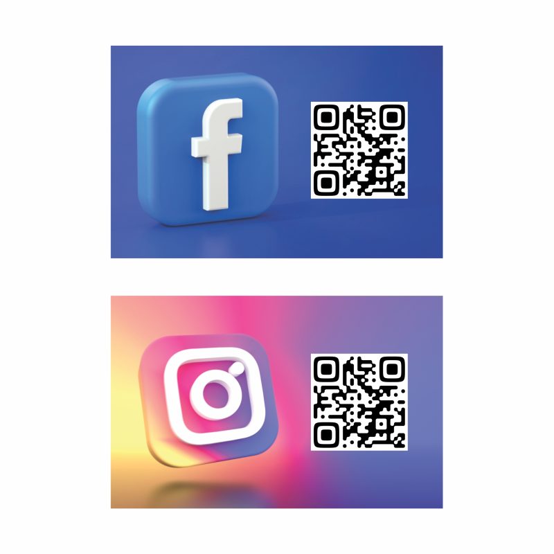 Facebook+Instagram карта с QR код