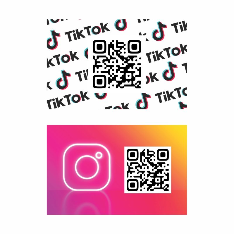 TikTok+Instagram карта с QR код